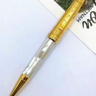 White Pearl Signature Pen-Gold plated-TA THANH THIEN THUY